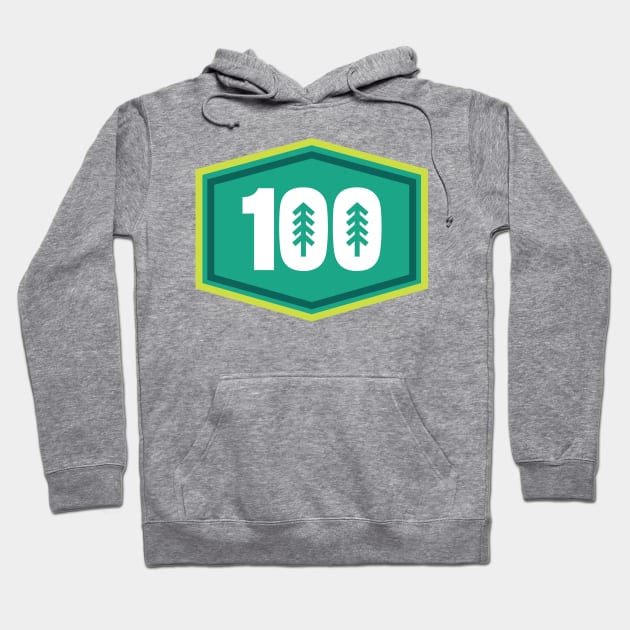 100 Mile Trail and Ultra Running Trees Hoodie by PodDesignShop